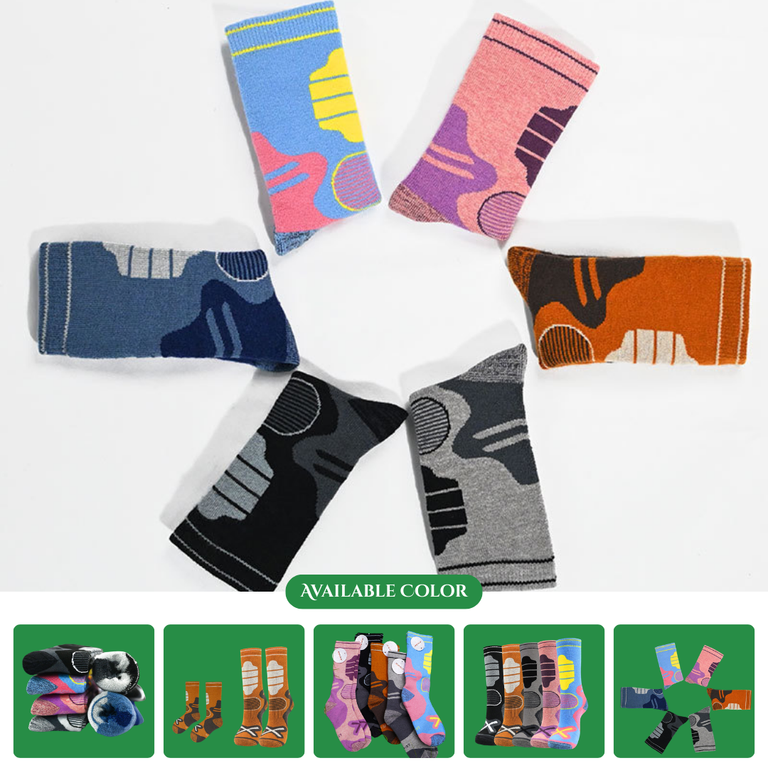 2024 Children's Hiking Socks, Thickened Wool Terry Cloth Anti-Abrasion Professional Outdoor Socks for Boys and Girls, Sports Socks, Mountaineering Socks