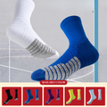 2025 New Style Professional Basketball Socks, Elite High-Top Striped Anti-Slip Gauze Men's Basketball Socks with Terry Sole Sole