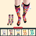 360 Digital Printed Socks Custom Women's Wholesale Trendy Socks Heat Sublimation Tie-Dye 3D Printed Cartoon Socks Men's Summer