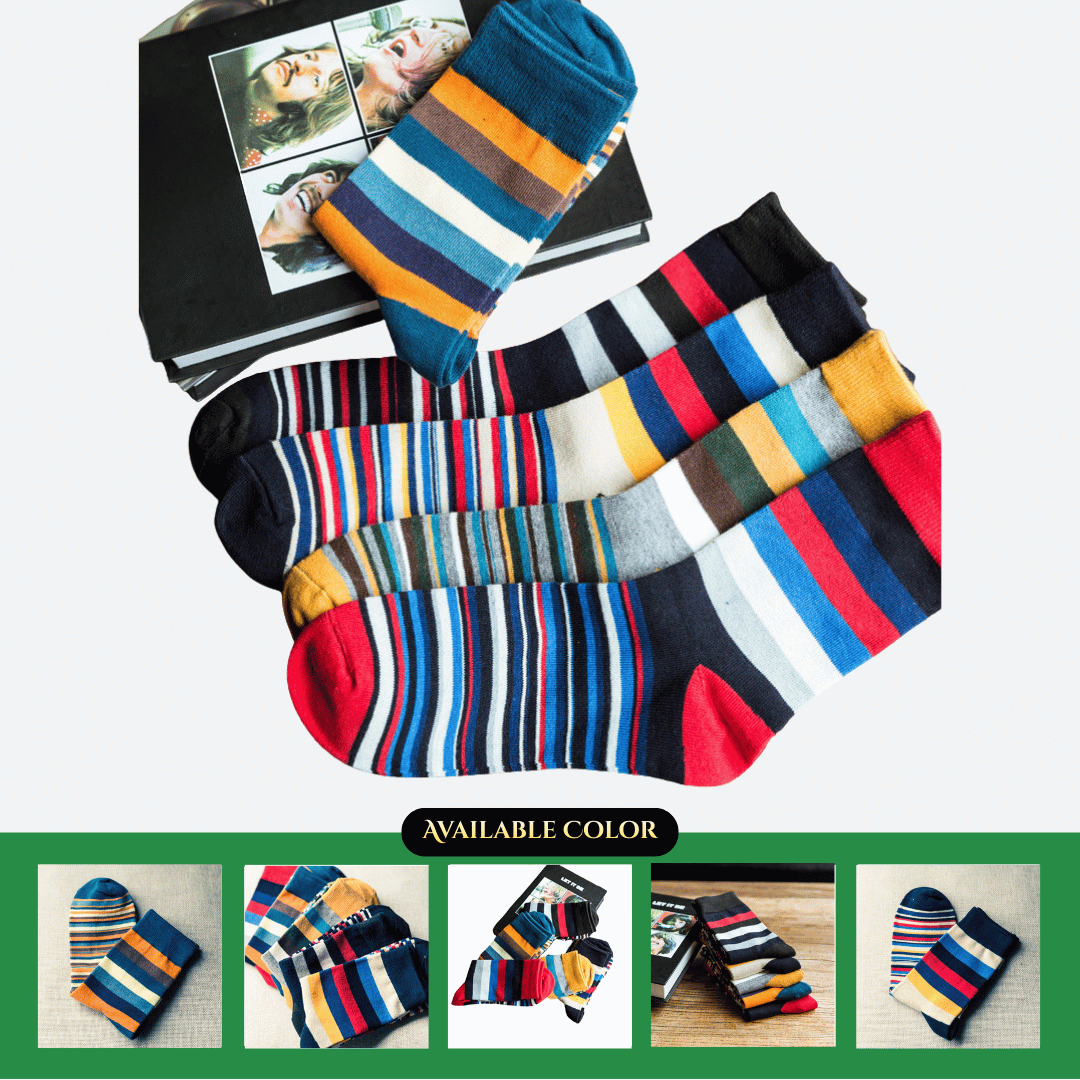 Colorful Striped Mid-Calf Cotton Socks | Casual Everyday Style