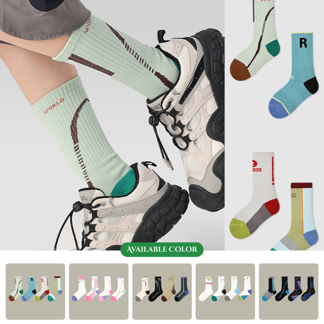 Autumn New ZYZ Sporty Children's Mid-Calf Socks, Fashionable Letter Socks, Trendy Cotton High Elastic Basketball Socks