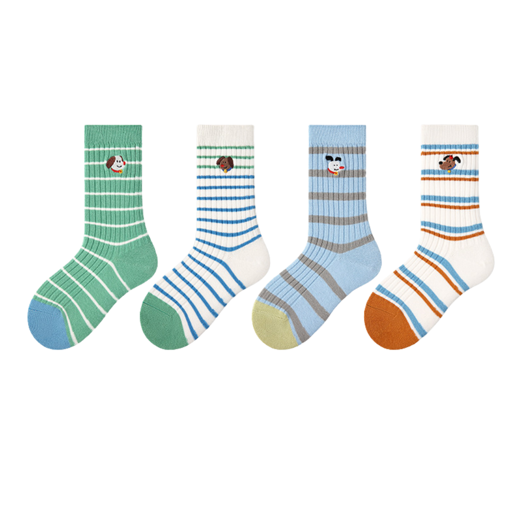 Children’s Puppy Planet Socks – Breathable Cotton Mid-Calf Socks for Boys & Girls