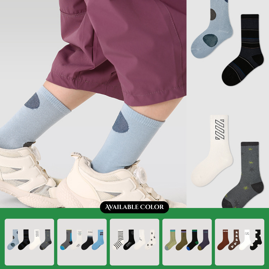 Children's Socks Wholesale Autumn Star Stripe Boys Mid-Calf Socks Cotton Striped Polka Dot Cute Baby Socks