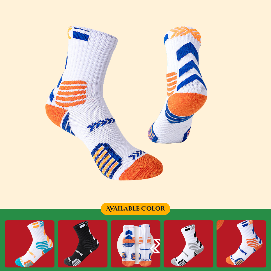 Children's basketball socks, big kids' training socks, high-top, thickened terry cloth sole, elite socks, court training socks, school sports socks