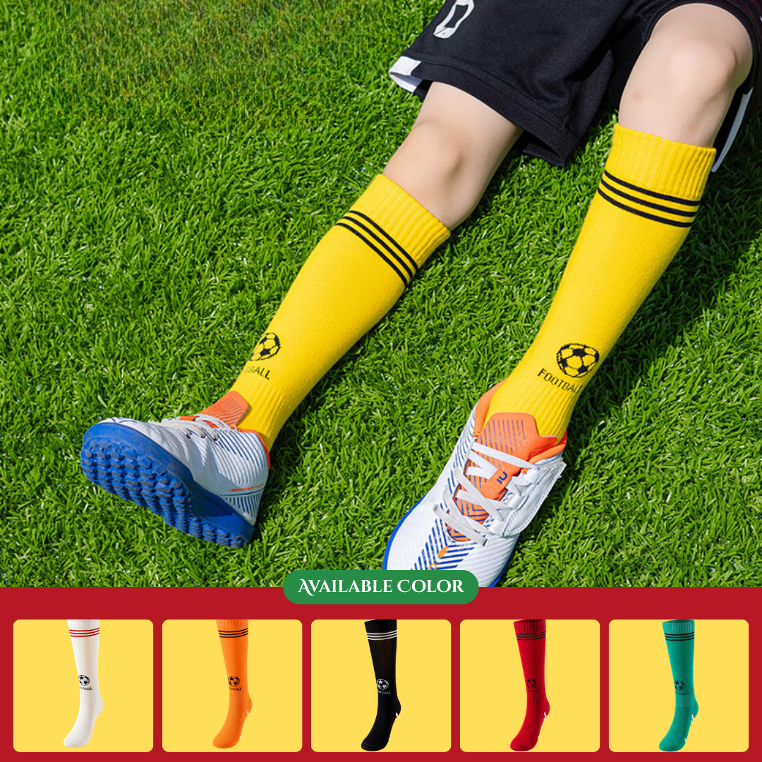 Children's long soccer socks, for elementary school students, boys and girls, medium and large children, school training, non-slip, sweat-absorbing, seamless calf sports socks