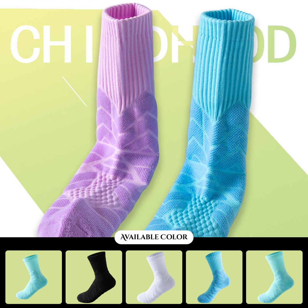 Children's professional basketball sports socks with thick terry cloth soles, suitable for youth training and actual use, boys' and older children's long socks