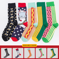 Colorful Couple Fashion Socks – Casual Cotton Mid-Calf & High-Calf Socks