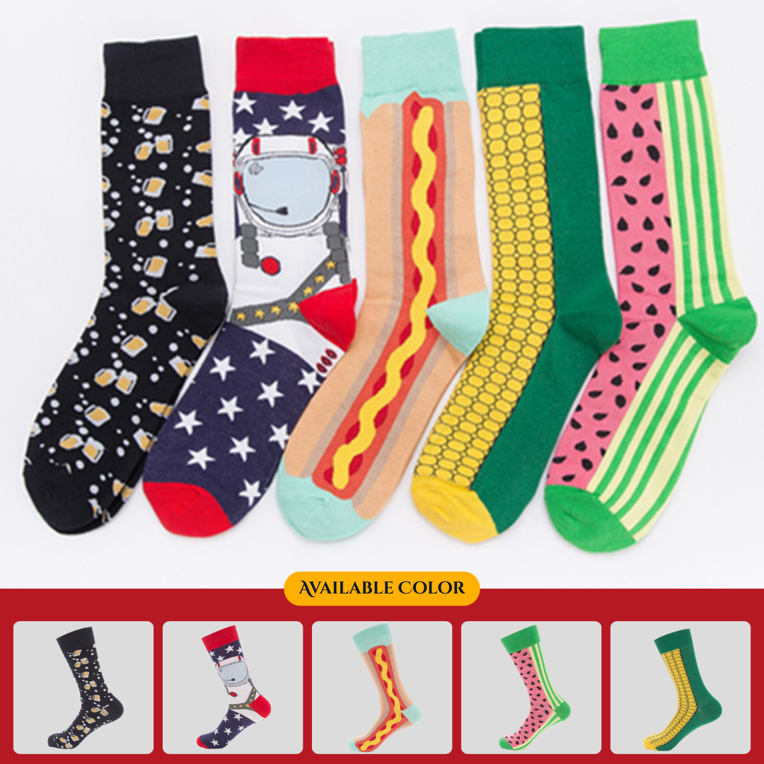 Colorful Couple Fashion Socks – Casual Cotton Mid-Calf & High-Calf Socks