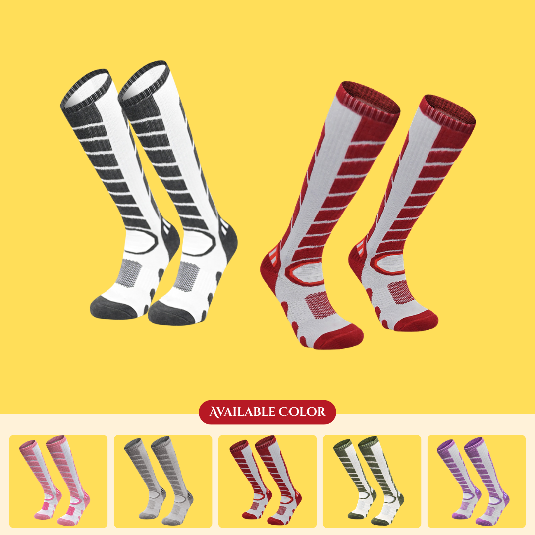 Cross-border Merino wool ski socks, thickened terry cloth sole, unisex outdoor winter high-top hiking socks, non-slip and warm.