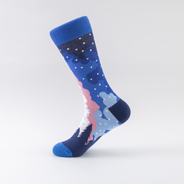 Ethnic Pattern Cotton Mid-Calf Socks – Trendy Casual Style