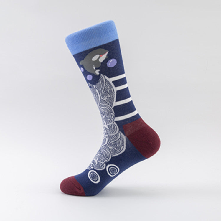 Ethnic Pattern Cotton Mid-Calf Socks – Trendy Casual Style