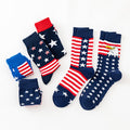 Men’s Cotton Long Socks – European & American Style National Flag Casual Socks