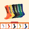 Men's basketball socks, elite socks, fluorescent lettering, left and right feet, towel sole, cracked trendy sports socks, non-slip and trendy socks