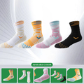 Men's high-top athletic socks, lettered high-top elite socks, mid-calf professional basketball socks with terry cloth sole for shock absorption.