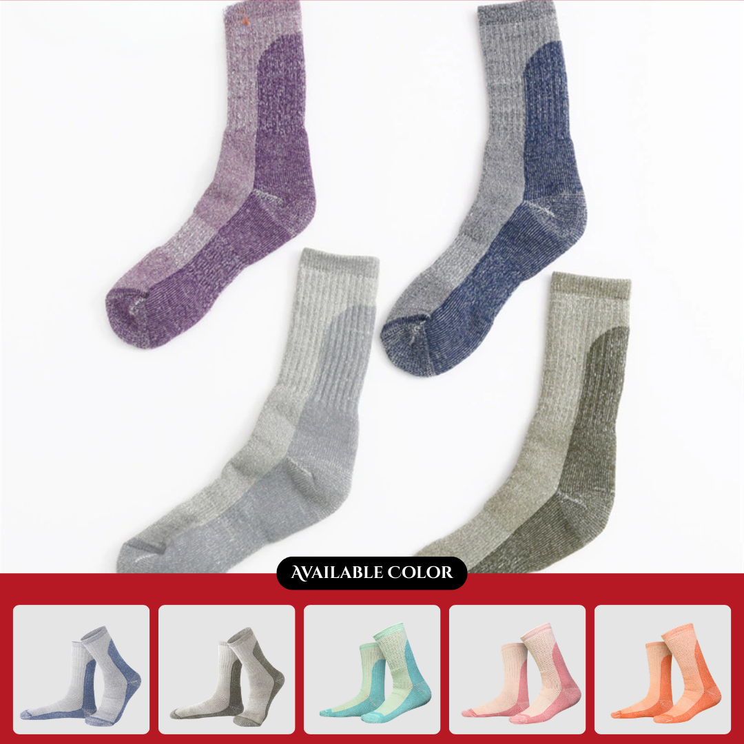 Merino wool socks, outdoor hiking socks, men's and women's autumn and winter thick chunky knit socks, skiing and hiking socks