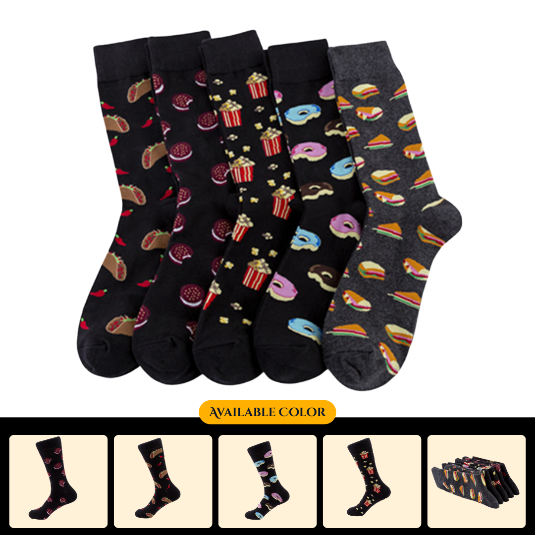 New cross-border food series socks, casual cotton socks, European and American street style mid-calf socks wholesale