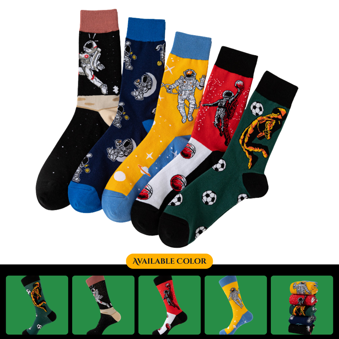 New Autumn/Winter Trendy Socks - Themed Happy Socks, Abstract Long Socks, Personalized Men's Socks with Thick Toes and Heels