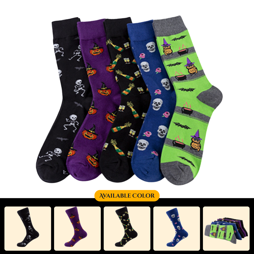 New cross-border Halloween socks, casual cotton socks, European and American street style mid-calf socks wholesale
