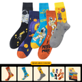 New arrivals, trendy and fashionable socks, wholesale, casual men's cotton socks, astronaut series mid-calf socks, no clips.