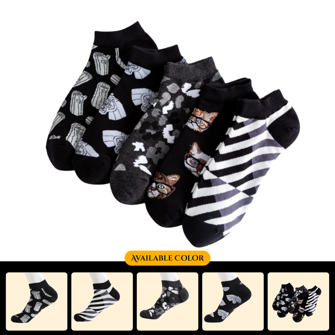 New cross-border in-stock, all-season, sweat-absorbent cotton casual socks, mid-calf style, available for agency and franchise. No card attached.