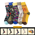 New autumn/winter men's and women's trendy couple socks, men's long cotton socks, Chinese style series casual jacquard socks wholesale.