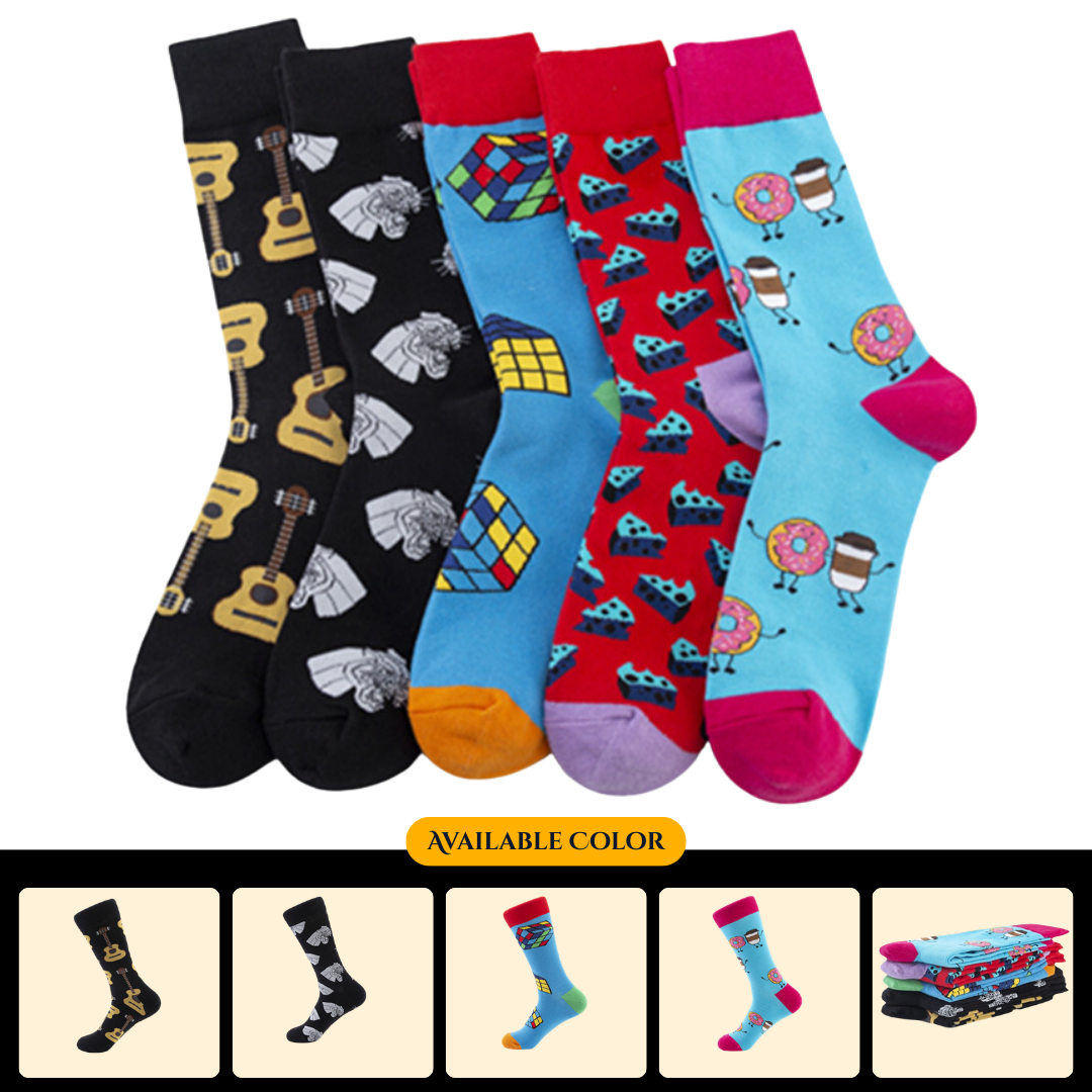New cross-border colorful trendy socks, cube-shaped socks, casual cotton socks, European and American street style mid-calf socks wholesale.