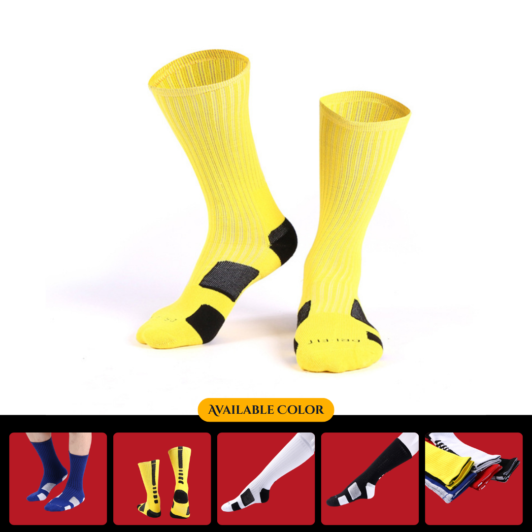 CoolMax Men's Sports Compression Socks, Basketball Elastic Compression Socks, Elite Socks, Ankle Support Socks, Quick-Drying