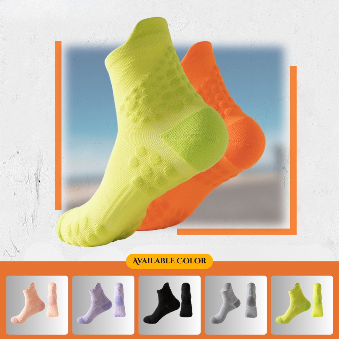 New Spring/Summer Couple Mid-Top Sports Socks for Marathon Running, Fitness, Cycling, Quick-Drying, Competition, Massage Sole