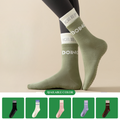 Professional sports socks for women, mid-calf, perfect for aerobics, Pilates, fitness, double ribbed cuffs, silicone anti-slip yoga socks
