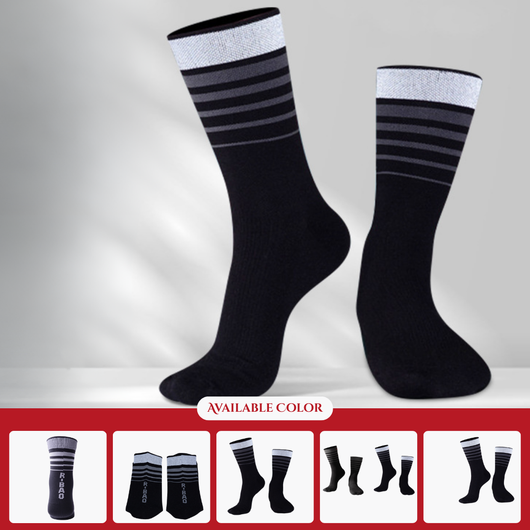 R-BAO Reflective Cycling Socks, Moisture-wicking, Mid-calf Reflective Socks for Night Running, Glow-in-the-Dark