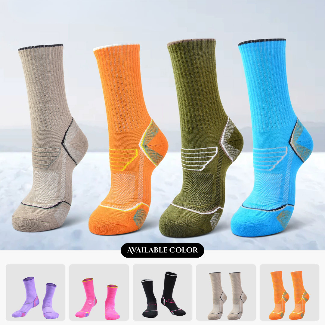 Summer and autumn sports socks, hiking and camping sweat-wicking high-top terry cloth socks, running socks, outdoor hiking socks, mountaineering socks