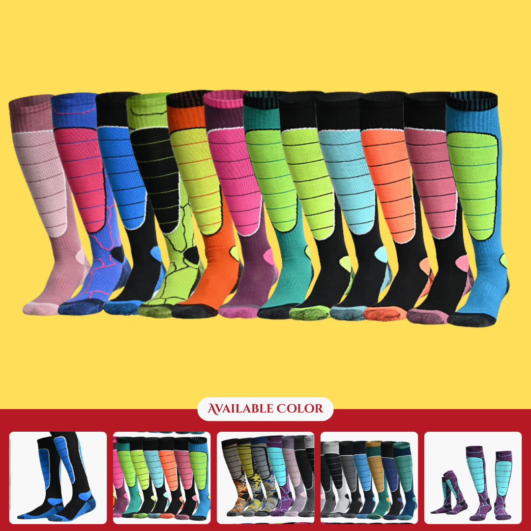 Thickened wool ski socks, quick-drying, professional outdoor sports warm socks for men and women, adult long-sleeved terry cloth bottom.