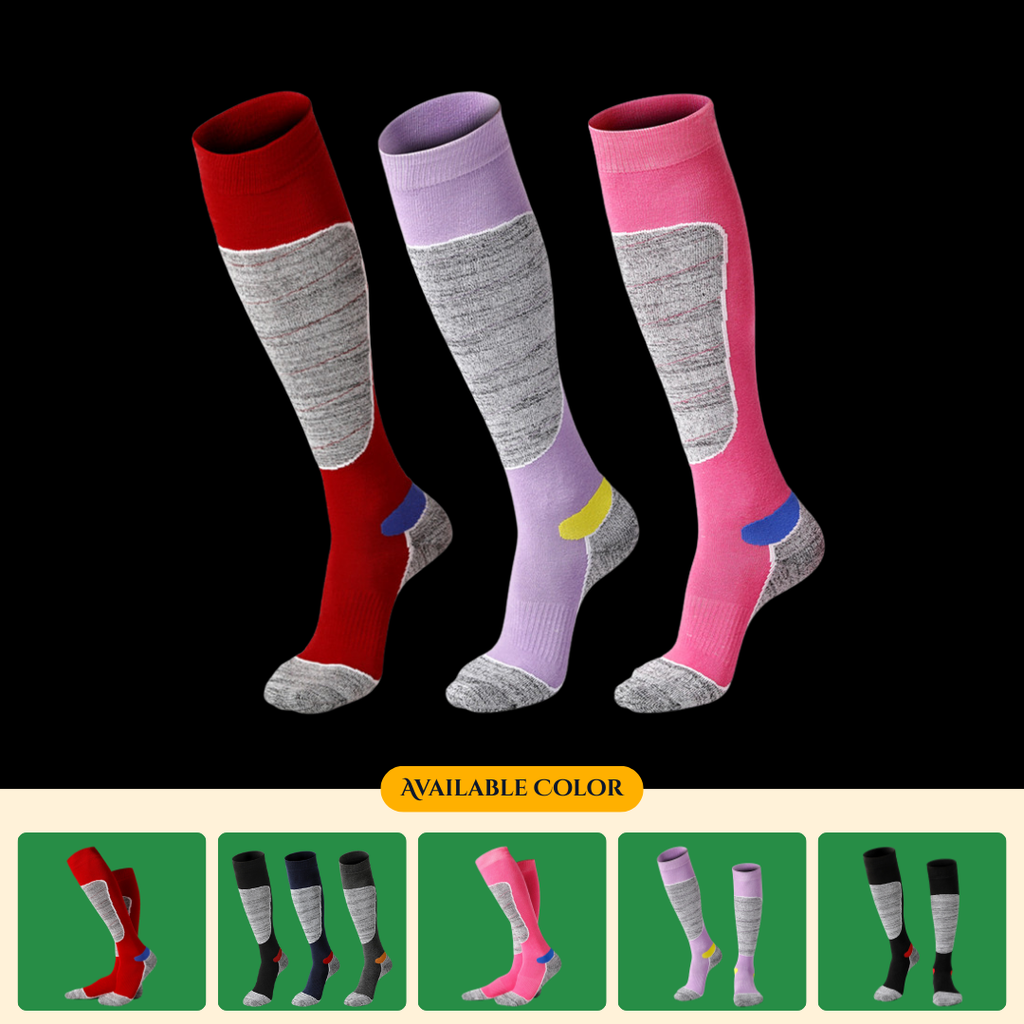 Winter Terry Hiking & Ski Socks – Warm, Moisture-Wicking Thick-Soled Socks for Men & Women