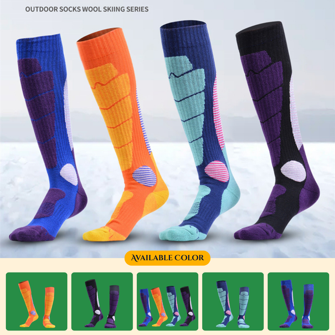 Winter Terry Ski & Hiking Socks – Thick-Soled Warm Quick-Dry Socks for Men & Women