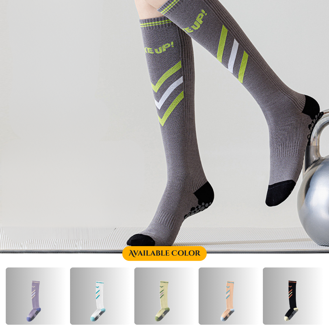 Women's compression socks for light sports, professional fitness, running, skipping rope, anti-slip, mid-calf, yoga, calf socks